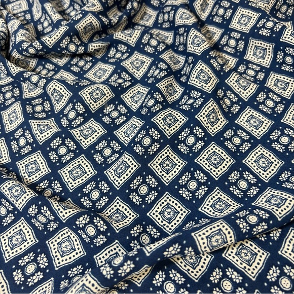 One Clothing Los Angeles Blue & White Tile Print Maxi Dress SZ M - Picture 5 of 10